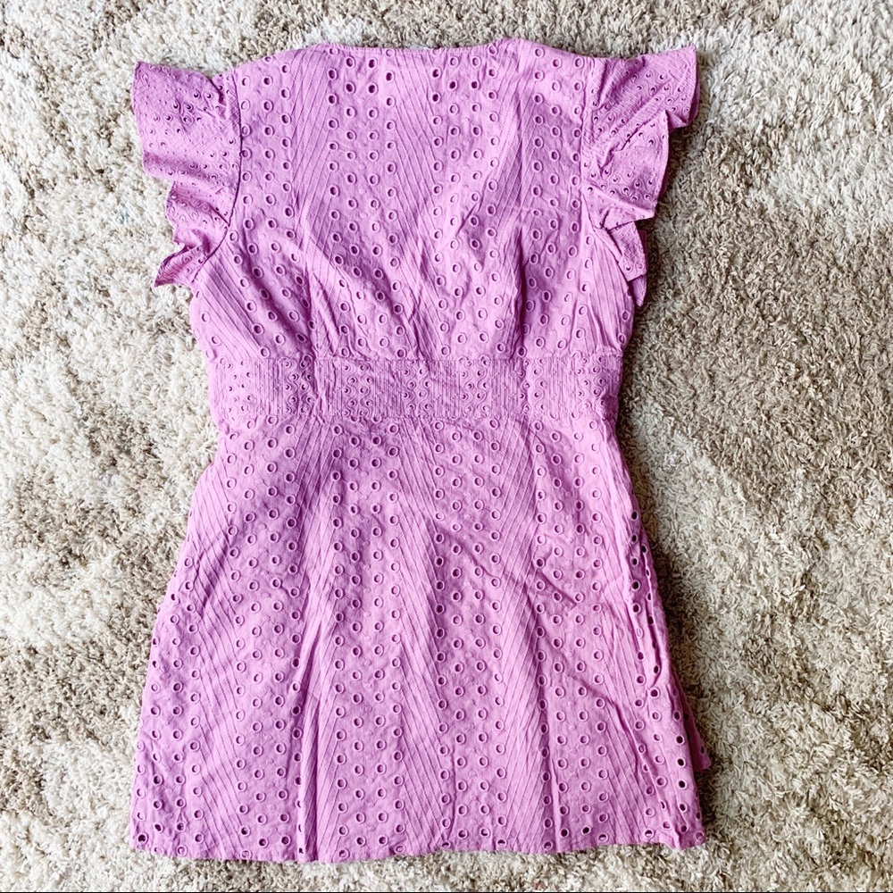 Dolan Pasty Eyelet Wrap Cap Sleeve Mini Dress - Picture 6 of 8